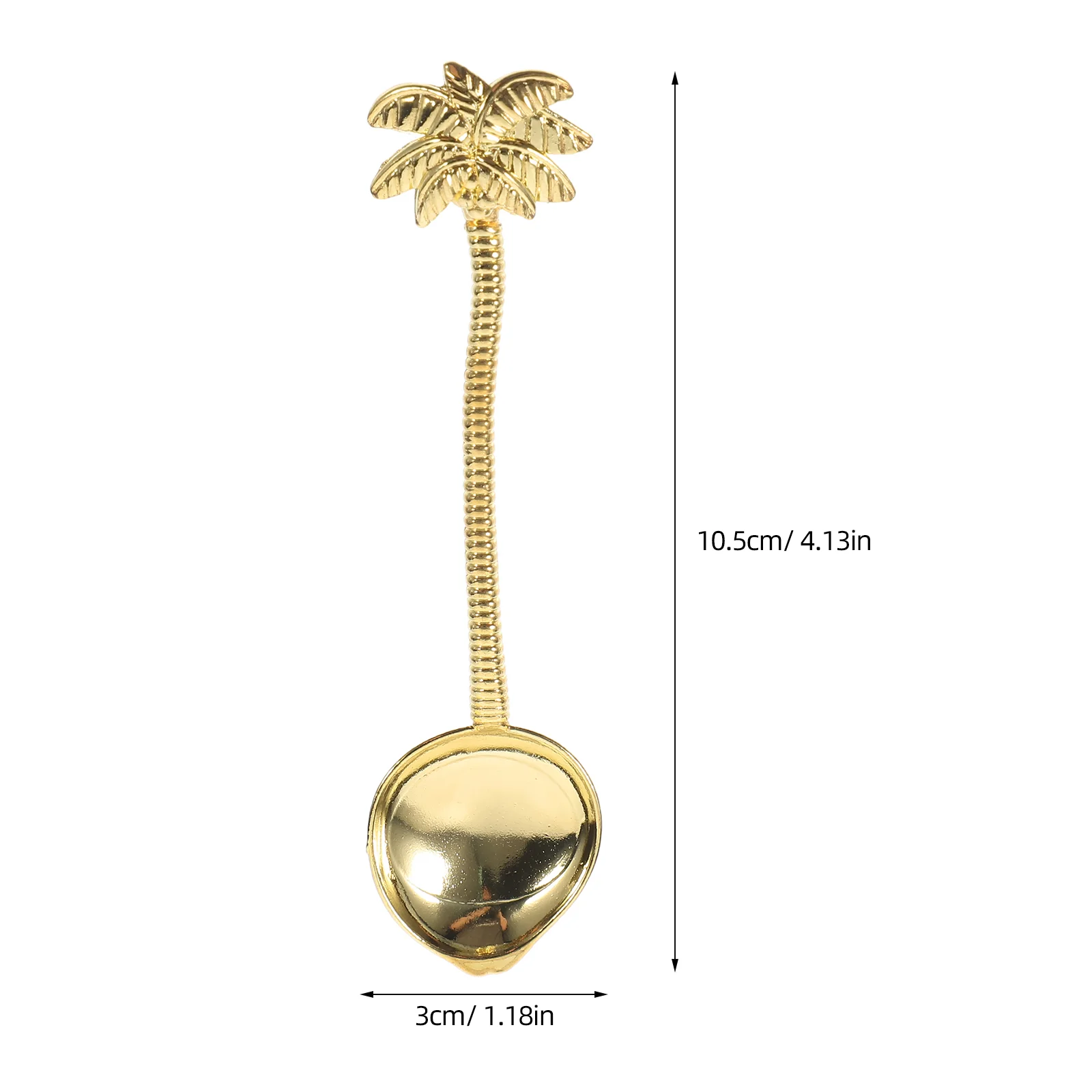 1PC Tropical Coconut Tree Coffee Spoon Retro Small Spoon Coffee Stirring Dessert (Golden)