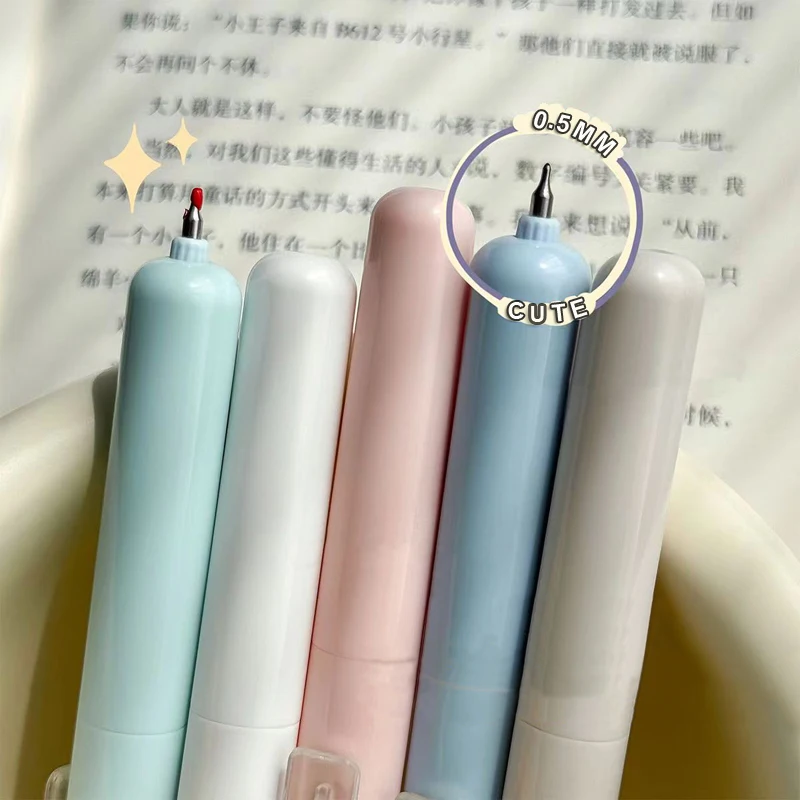학생용 귀여운 포켓 젤 펜, 0.5mm 블랙 젤 잉크 펜, 휴대용 쓰기 펜, 빠른 건조 중립 펜, 사무용품, 4PCs/세트, 신제품