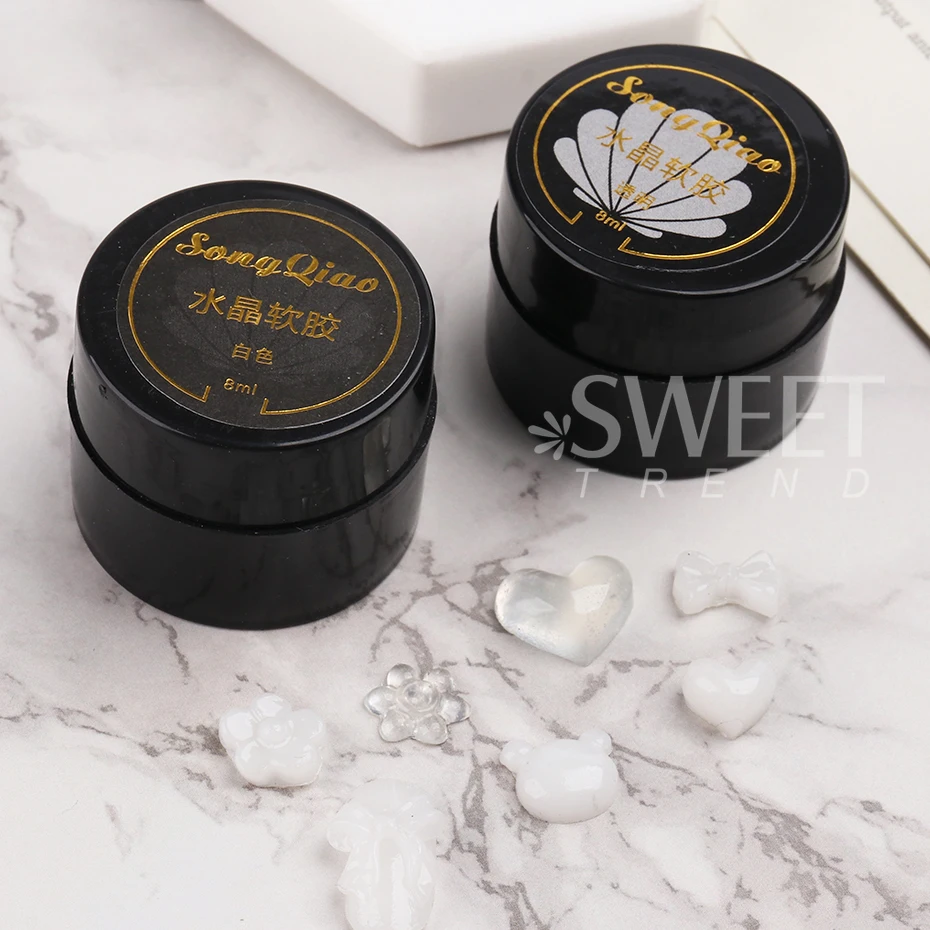 8ml Solid Nail Patch Gel Gummy Adhesive Easy Stick Fake Tips Bond UV Glue Modelling Design With Pusher DIY Manicure Varnish Tool