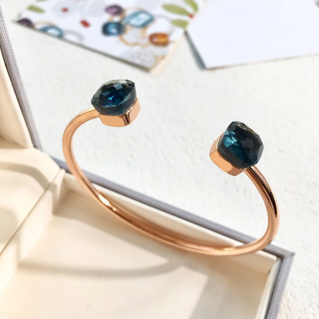 2022 Hot Trend Brand Two Open Bracelets Everyday Wear, Party, Birthday Golden Colored Gold Plated Brass 