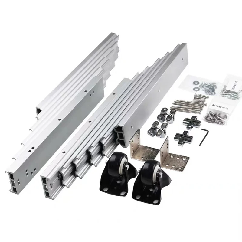 aluminio escondido trilhos de mesa dobravel armarios telescopicos dining slide empurrar