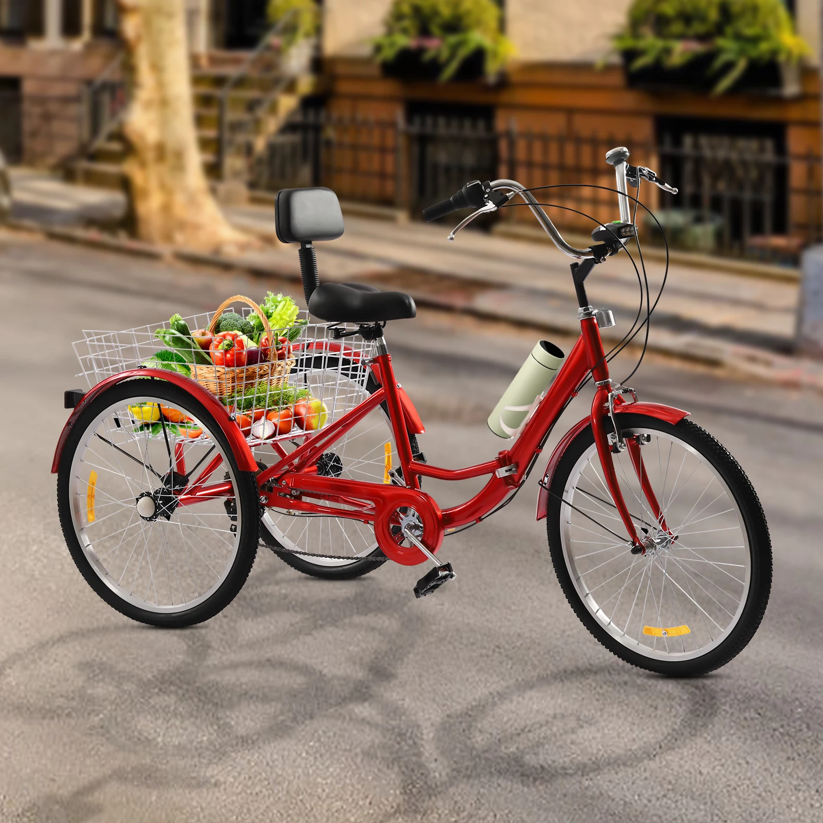Ealtqund Folding Adult Tricycle, 24 Inch 3 Wheel Bike With