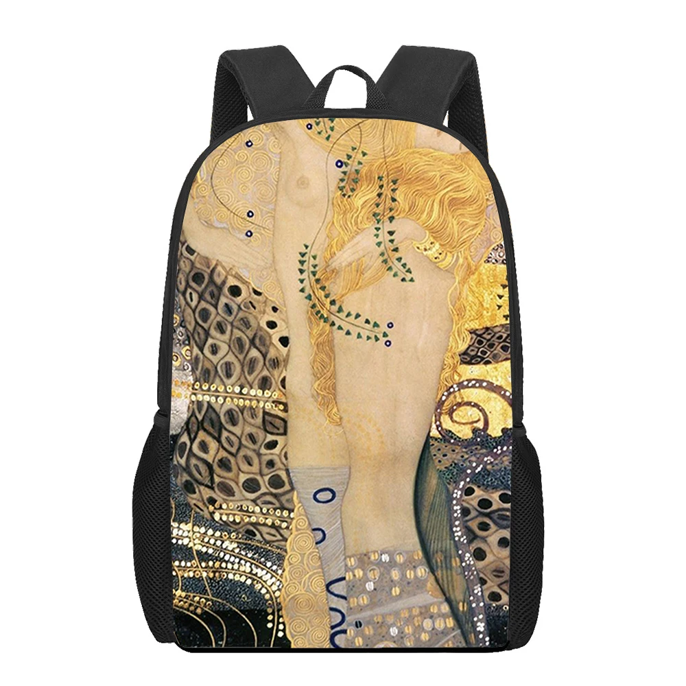 Gustav Klimt Art paintings 3D Print School Backpack for Boys Teenager Kids Book Bag Casual Shoulder Bags 16Inch Satchel Mochila