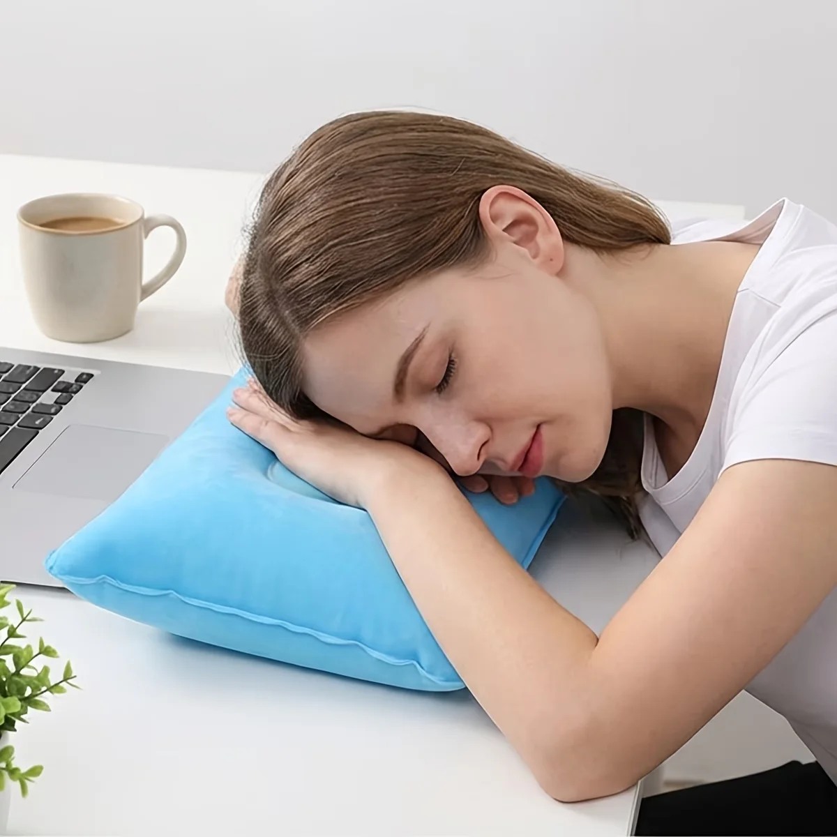  slider image of 1pcsUltra-light Inflatable Travel Pillow,