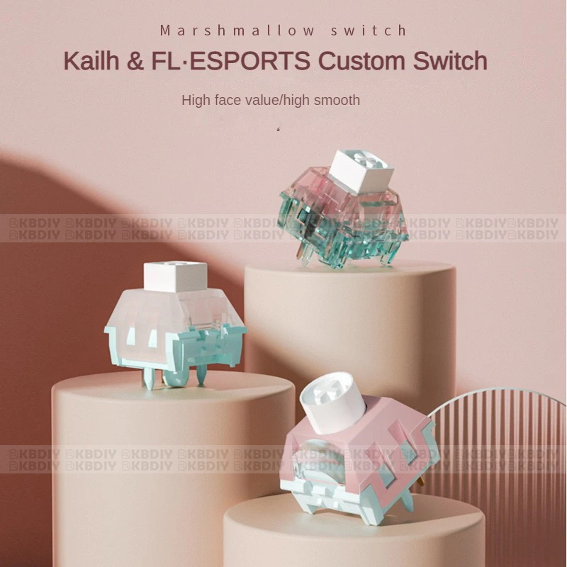 KailhBOXSwitchMarshmallowSwitches5PinsLinearClickyTactilePOM