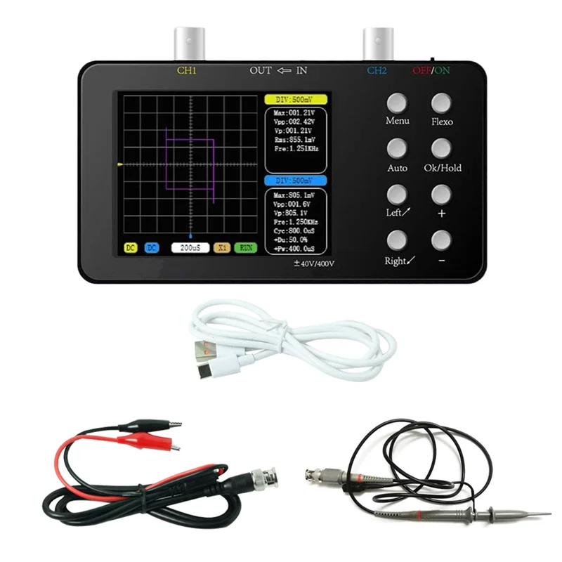 

SCO2 2 Channel Digital Oscilloscope 50M Sampling Rate 10MSa/S Analog Bandwidth OneKey AUTO for Repair, Electronic DIY