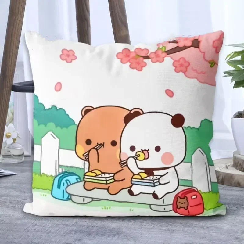 Cartoon Square Pillow awaii Anime Soft Waist Sofa Cushion Panda Bubu And Dudu Printing Throw Pillow Throw Bedroom Pillows 3