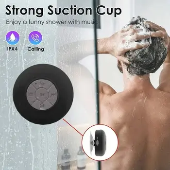 Family Portable Wireless Bluetooth Waterproof Suction Cup Small Speaker Car Bathroom Mobile Phone Listening to Music Stereo 3