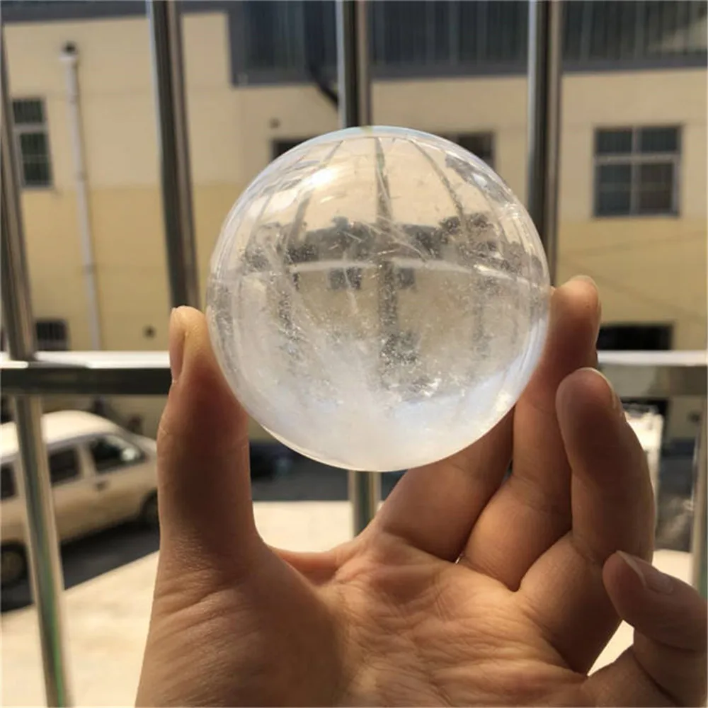 1pcs Natural White Clear Quartz Crystal Ball Mineral Stone Sphere For Decoration Home 5