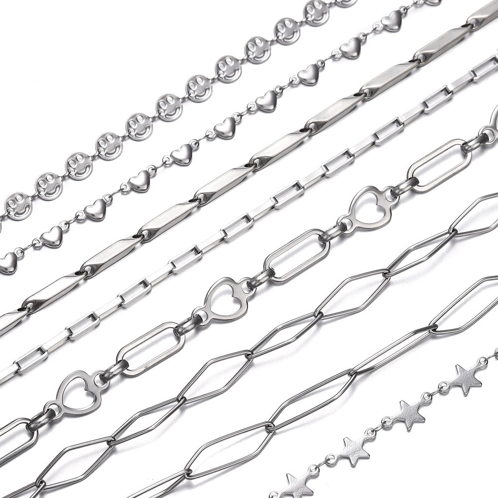 1MeterrollStainlessSteelDiamondChunkyKnotHipHopPunkStarChain