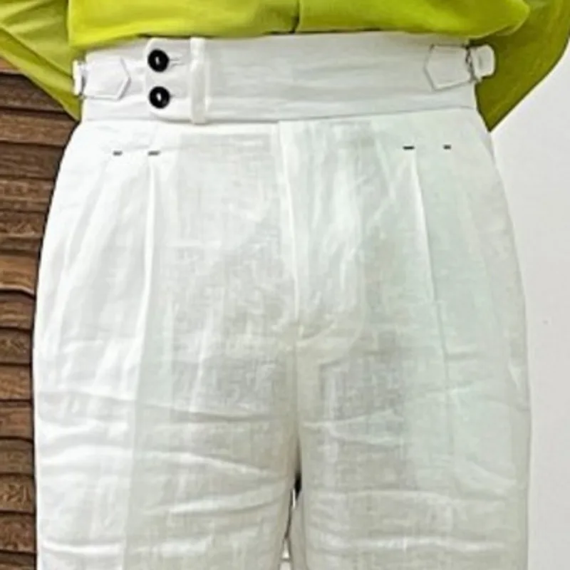 Stretch pants business pants suit pants men pants Linen Straight Leg Pant High Waist Suits for Men