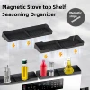 Spice Rack Magnetic Stove top Shelf Over the Stove Spice Rack for Kitchen Shelves Silicone Shelf Organizer Seasoning Organizer 1