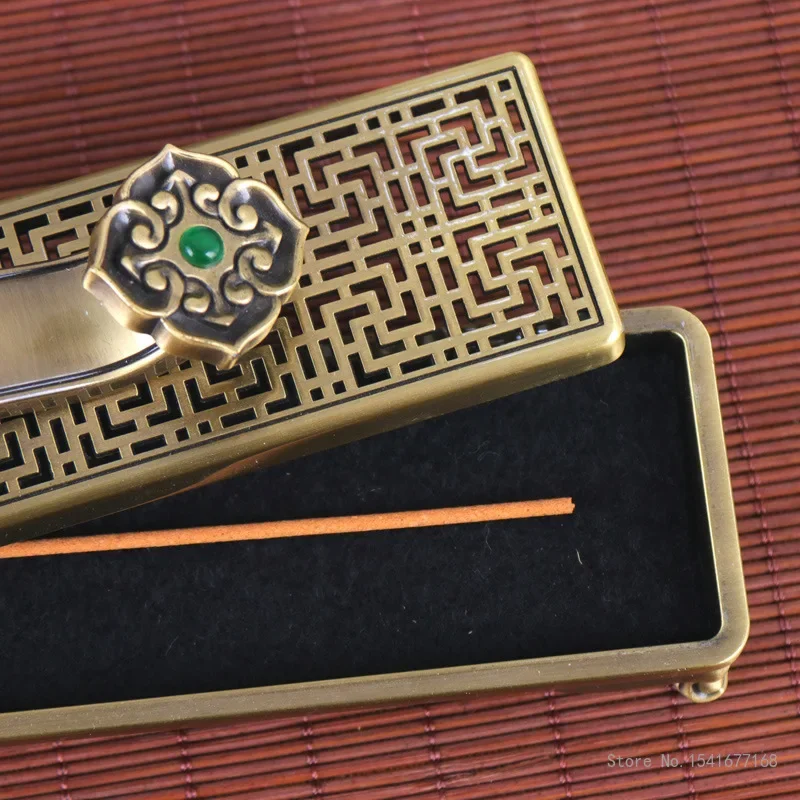 Creative Retro Ruyi Alloy Incense Burner, Lying, Household Indoor Line Aroma Rack, Living Room Bedroom Tea Table Decoration, 1Pc