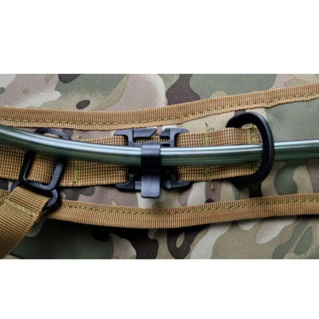 Outdoor Hydration Pack Water Bladder Drinking Tube MOLLE Webbing Clip Holder Plastic Dia. 8-10 mm