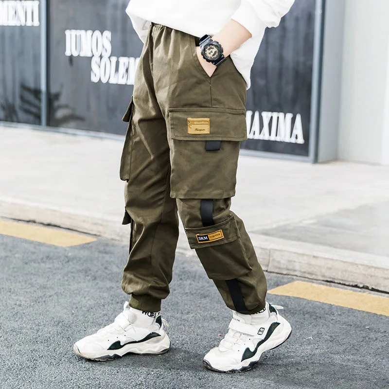 Joggers Boy Cargo Pants Kids Spring Autumn Casual Teenage Trousers Solid Children Pants for Baby Boys Sport Sweatpants Clothes boys pants