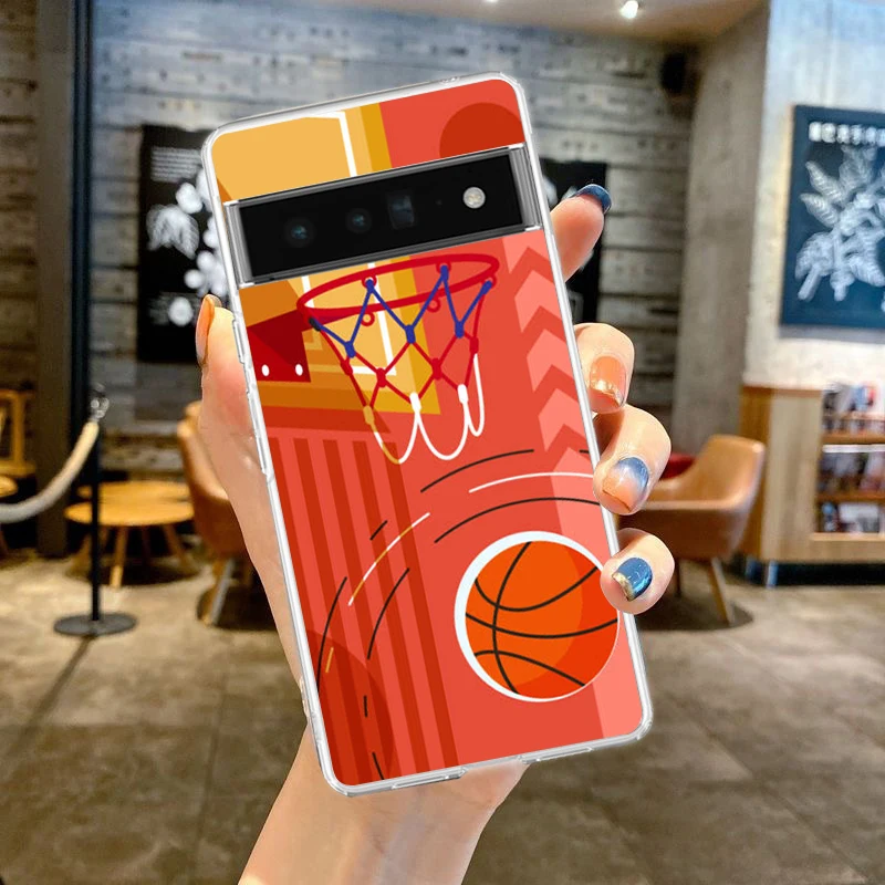 Transparent Silicone Basketball-Themed Phone Case Cover
