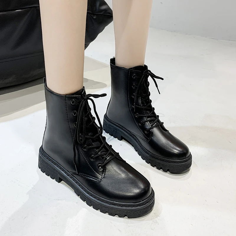 Bottes courtes velours croisées couleur unie - Chaussures femme confort pêche chaud casual