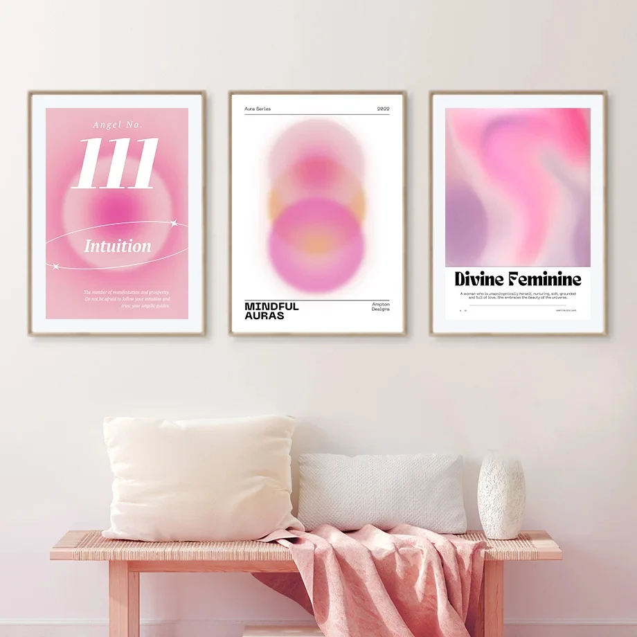 Pink Angel Number Floral Art Canvas Print - Gallery Wall Decor