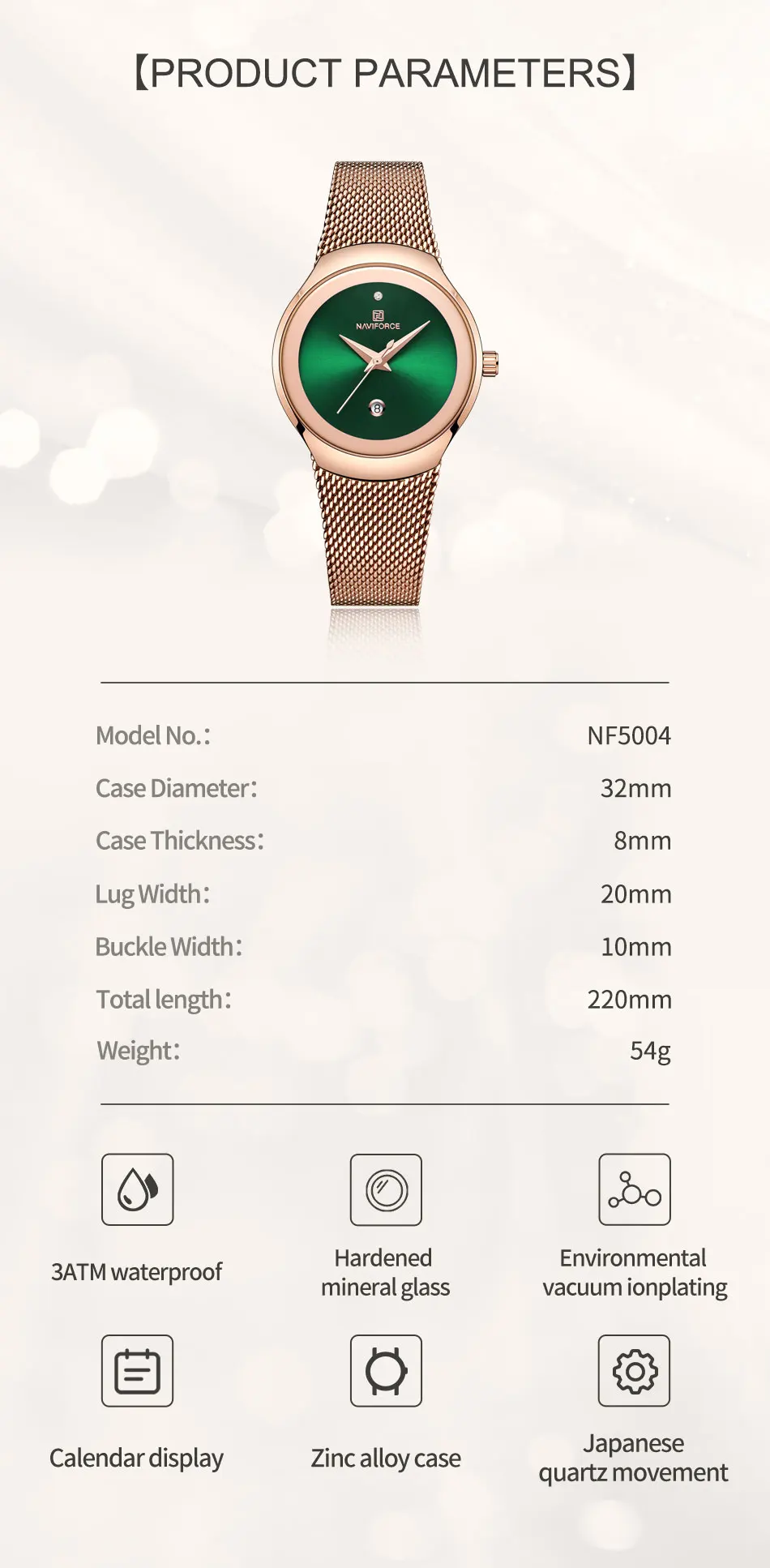 NAVIFORCE 2024 Women Watches Luxury Rose Gold Ultra Thin Ladies Watch Luxury Waterproof Quartz WristWatch Woman Relogio Feminino 4