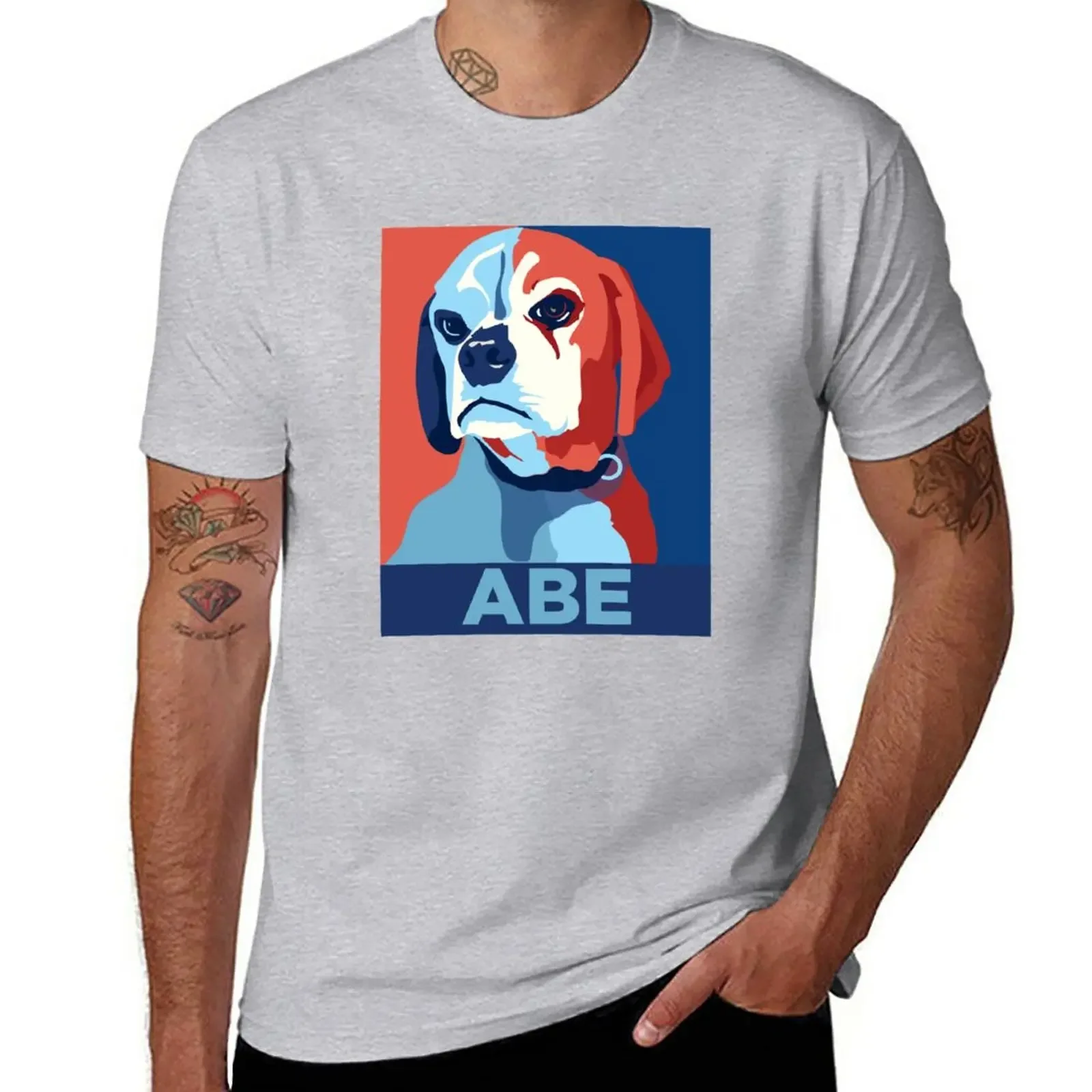 

Смешные мужские футболки с надписью «Vote for Abe»