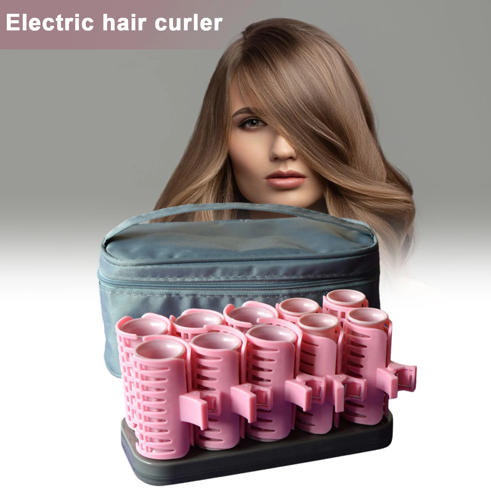 10PCS DIY Bangs Roller Electric Hair Curlers Do All Kinds of Different Hairstyles Hair Roller for Home Outdoor Indoor Use