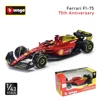 Bburago 1:43 F1 Ferrari F1-75 75Th Anniversary SF21 Sf1000 #16 Leclerc #55 Sainz Monza Italian Alloy Diecast Car Model Toy Gift 1