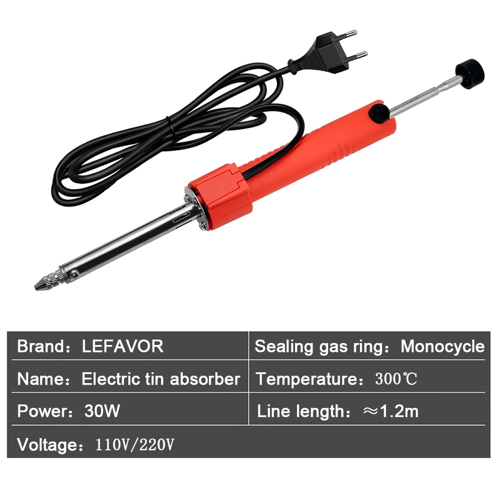 30W Elektrische Heizung Entlötpumpen Zinn Saug Entfernung Gerät Lötkolben Schweißen Reparatur Werkzeug 220V/110V – Detail 5
