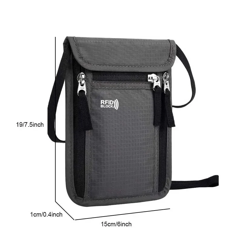 Portafoglio da Viaggio da Collo, Organizzatore per Passaporti Familiari con Blocco RFID, Porta Passaporto, Portafoglio da Viaggio, Accessori da Viaggio - immagine 3