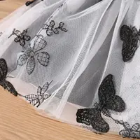 0-3 Years Old Summer New Baby Girl Round Neck Flying Sleeve Bow Design Stitched Mesh Fashion Casual Dress 5