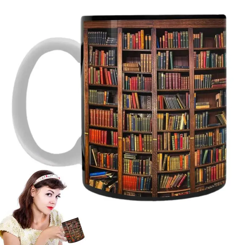 

Ceramic Mug 1PCS 3D Bookshelf Ceramic Mug Creative Library Mug Librarian Coffee Mug Tea Milk Coffee Cups Durable Coffee Mug