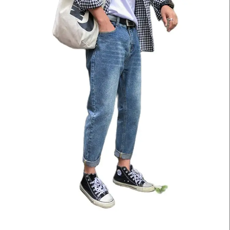 Wholesale 2022 Men's Summer Trendy Men Women Couple Casual Pants Korean Retro Tooling Loose Wide Leg Straight Jeans Wholesale