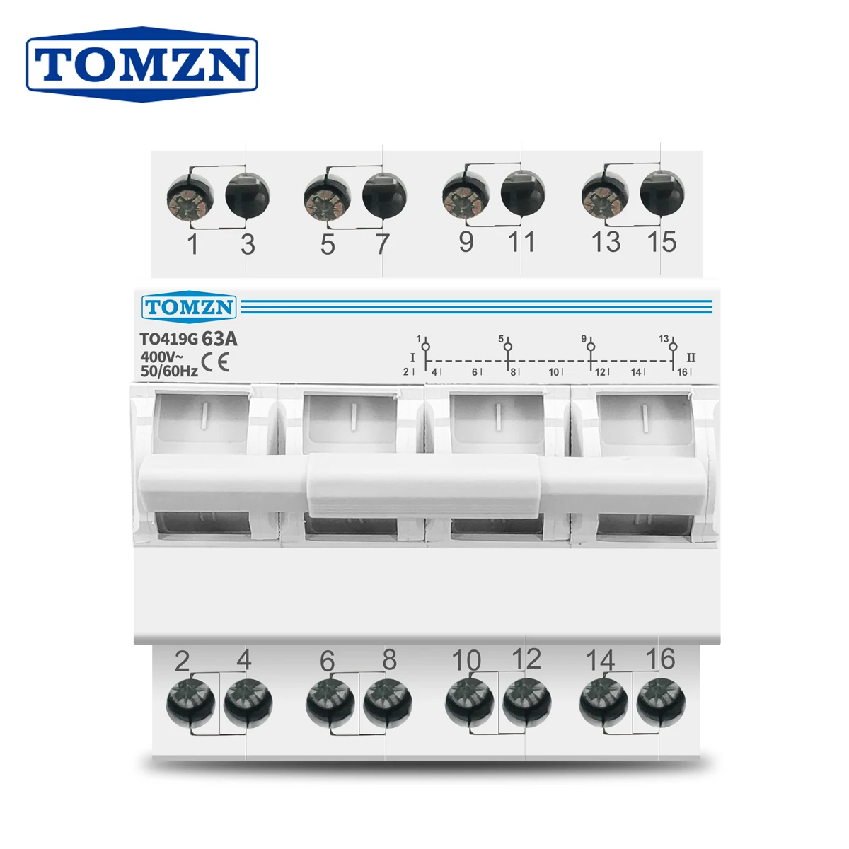 4P 63A TOMZN MTS Dual Power Manual Transfer Isolating Switch Interlock Circuit Breaker