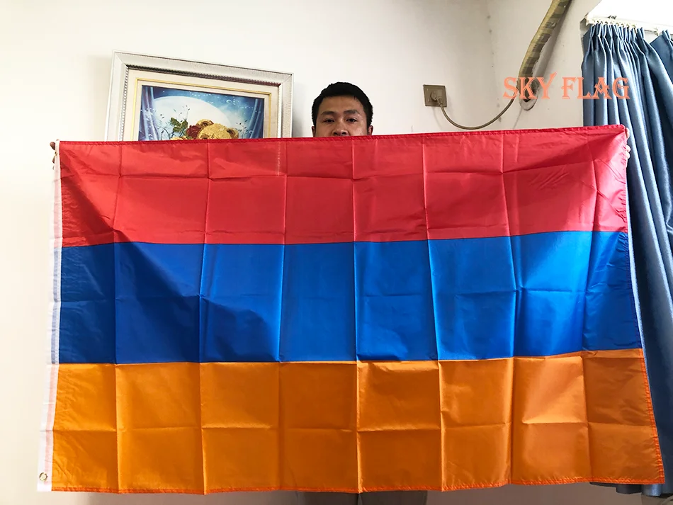 thumbnail image 1 of BANDERA DEL CIELO 90*150cm Bandera de Armenia Bandera colgante Bandera nacional de poliéster Bandera decorativa para el hogar, 1 of 4