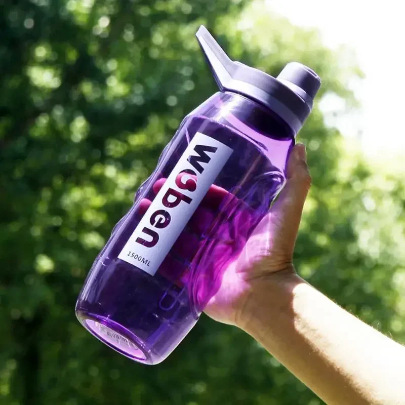Leak Proof Water Cup Environmentally Plastic Water Bottles Sports Bottle 1/1.5L Large Capacity Travel Bottle Flip