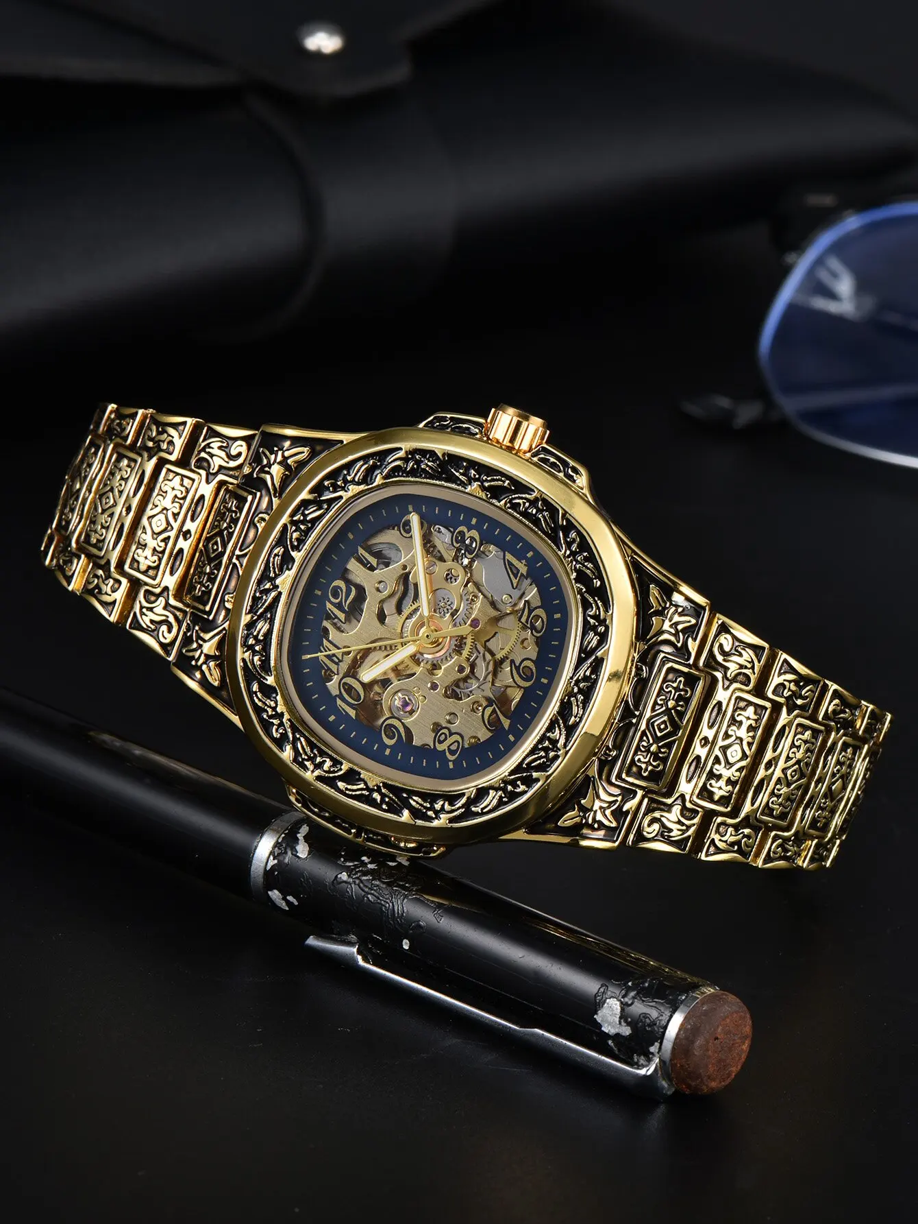Men's Luxury Automatic Skeleton Watch - Retro Alloy Steel, Waterproof, Perfect