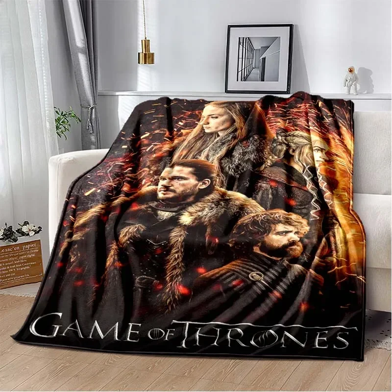 Game Dragon Plush Throw Blanket TV Series Thrones Fleece Bedspread Blanket Flannel Bedding Square Picnic Wool Soft Blanket 6
