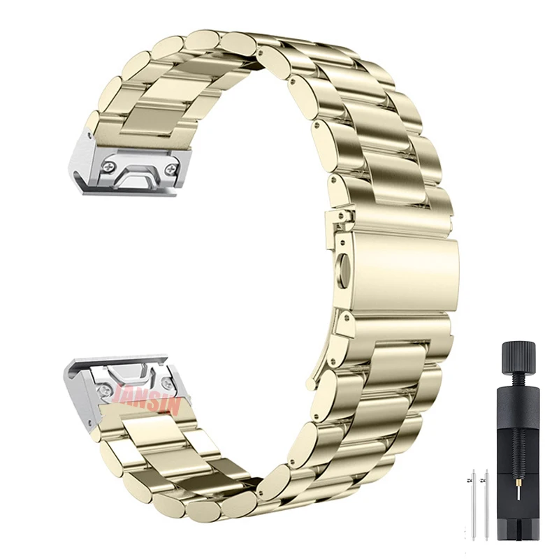 Stainless Steel Quick Release Easyfit Wrist Strap - 26mm/22mm Metal Watch Band