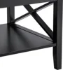 Oxford Coffee Table with Thicker Legs, Black Wood Coffee Table with Storage for Living Room 6