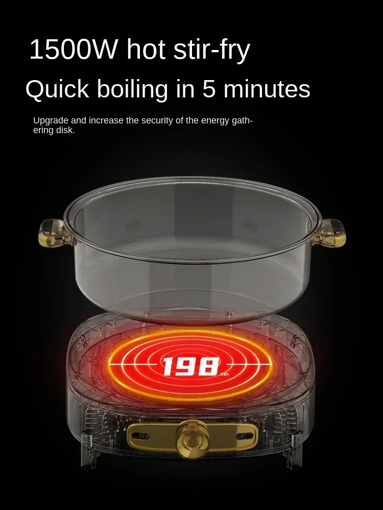 Large-capacity Separable Electric Cooker for Home Use,Yin and Yang Hot Pot, Multi-functional Non-stick Frying andStir-frying Pot 3