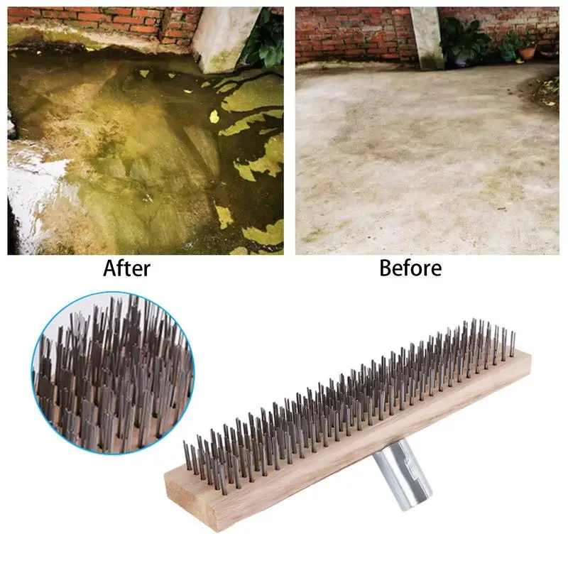 WireBroomBrushReplacementHeadForOutdoorBroomWoodBrushHead