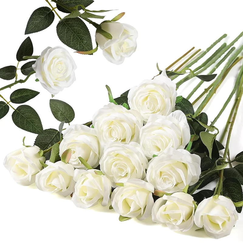 Set of Realistic Artificial Red Roses for Romantic Home and Event Decoration