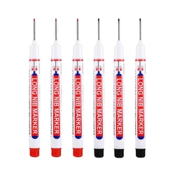 6-Piece Multi-Color Deep Hole Marker Set for Woodworking and Decoration (3 red 3 black)