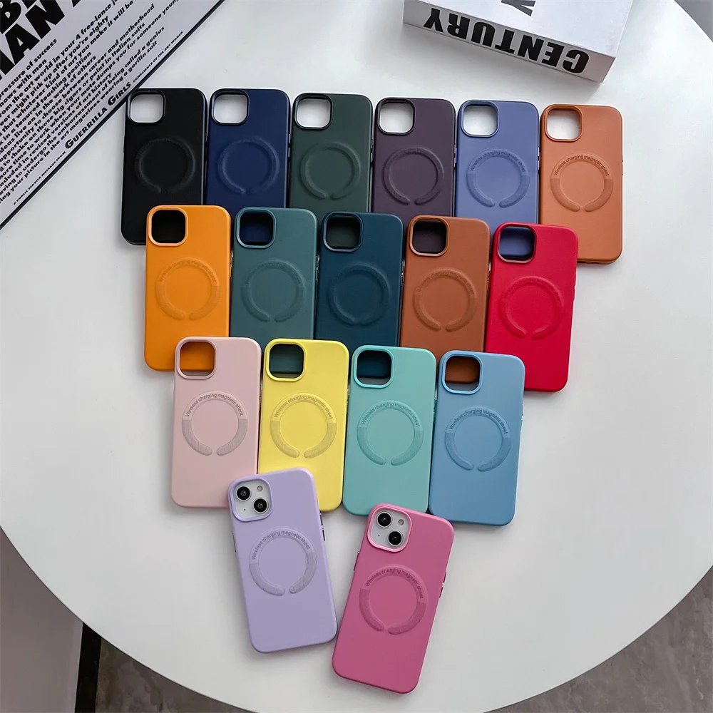 

Original PU Leather For Magsafe Case For iPhone 14 Pro Max Plus Magnetic Wireless Charging Leather Case For iPhone 13 12 Pro Max
