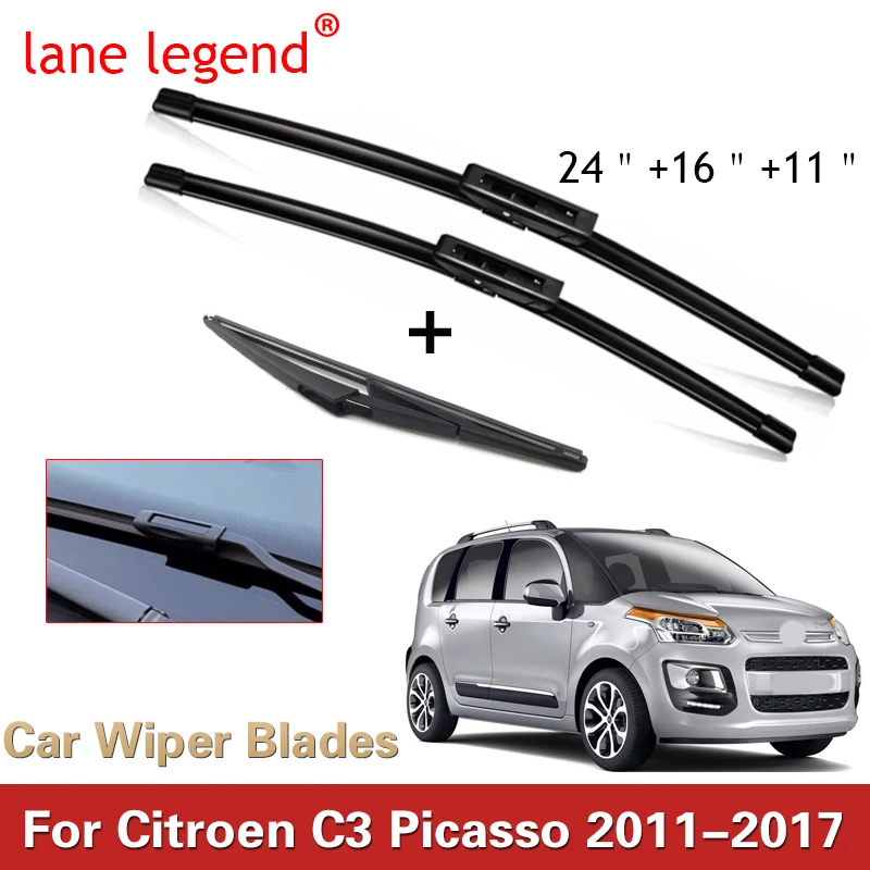 CarWiperFrontRearWiperBladesForCitroenC3Picasso20112017