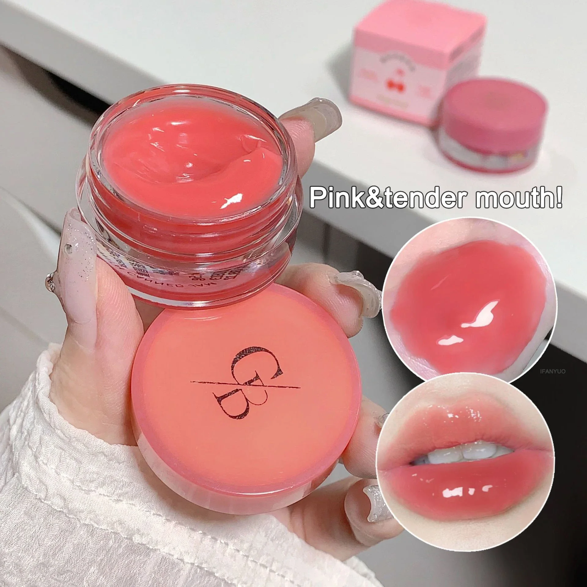 Lip Gloss with Canned Jam Long Lasting Moisturizing Jelly Lip Glaze Mirror Gloss Berry Pigment Liquid Lipstick Thick Lips Makeup