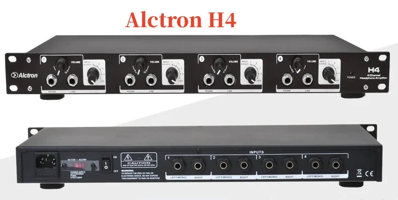 

Alctron H4 Профессиональный высокомощный 4-канальный усилитель для наушников и линейная распределительная система используется для сцены и студии