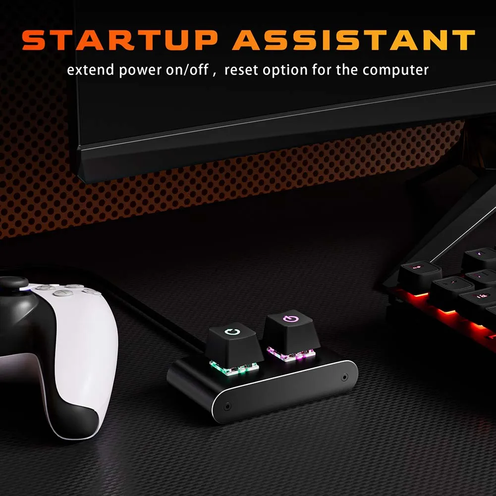 ON Off Reset Switch Button Extended Startup HDD LED External Power Supply Button Computer Power Switch for Home Office Internet