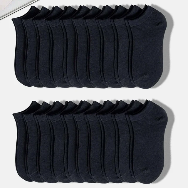 20 paires hommes solide noir cheville chaussettes Anti odeur antibactérien respirant haute qualité Simple à la mode polyvalent chaussettes décontractées 1