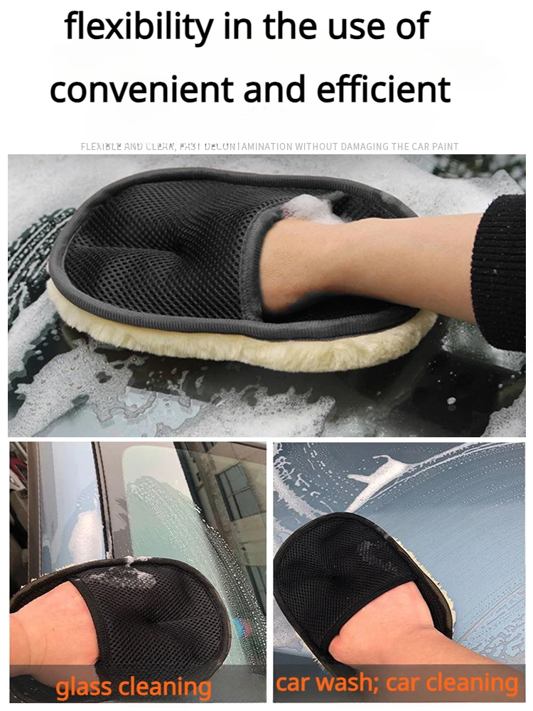 Car Washing Glove Cleaning Microfiber Wool Soft Car Cleaning glove Motorcycle Washer Care paint Wash care tools