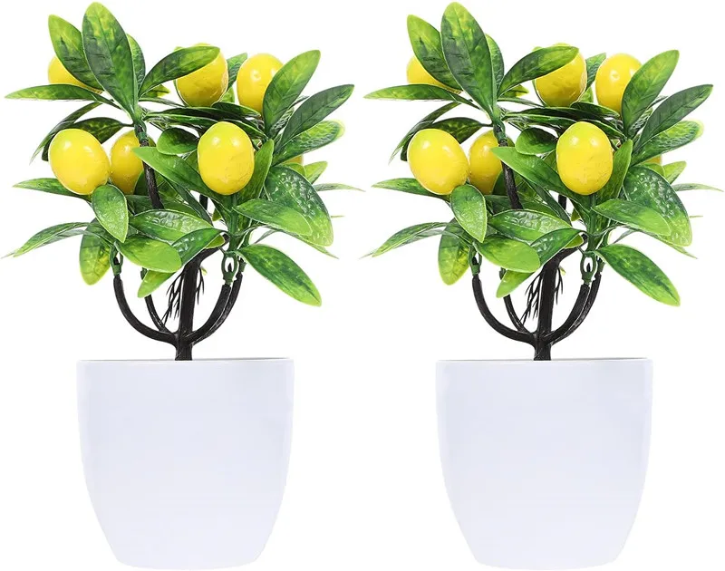 

Artificial Plants Bonsai Orange Pomegranate Fruit Tree Window Sill Ornaments For Home Room Table Decoration Hotel Garden Decor